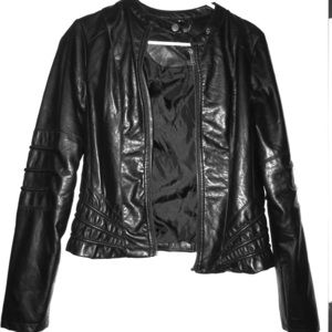 JouJou Black polyester (faux leather) jacket